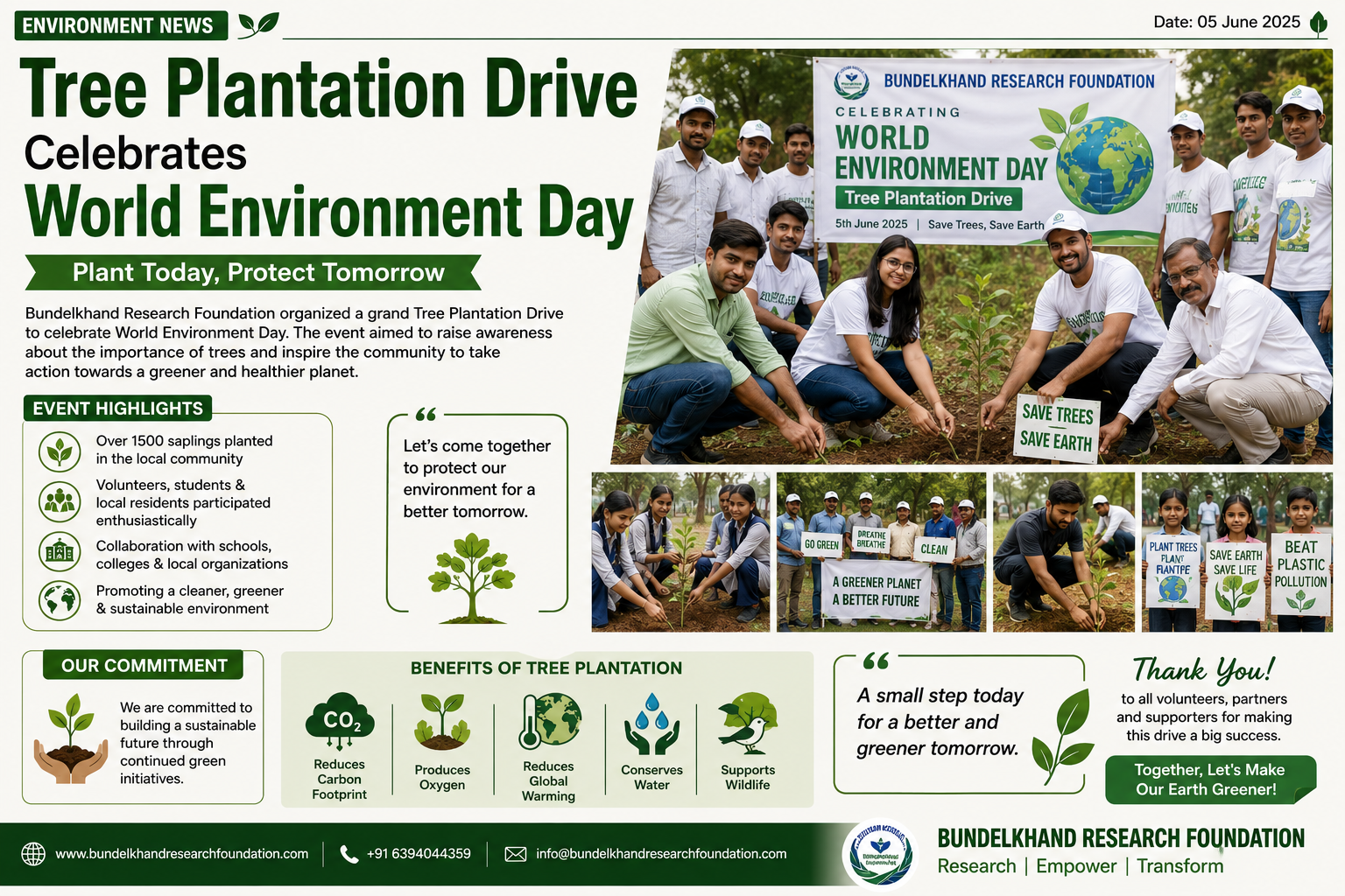 Tree Plantation Drive Celebrates World Environment Day